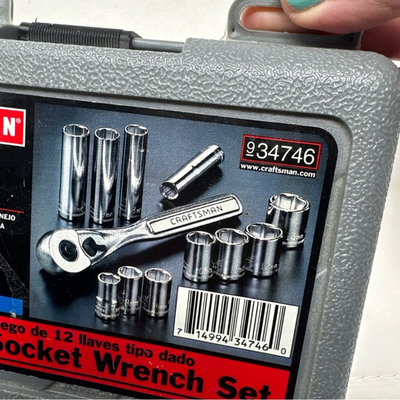 12-pc. CRAFTSMAN TOOLS 1/4” DRIVE METRIC SOCKET SET w/ CASE, 6-POINT, 34746, USA - Picture 5 of 12